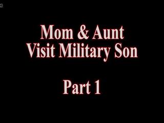 Mère et tante visite militaire fils partie 1, adulte agrafe de