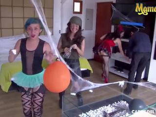 Mamacitaz - Petite Latina Teen Has Rough sex film During the Halloween Party